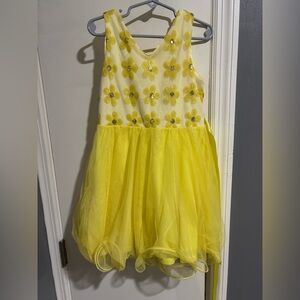 Yellow Floral Dress with Sequins